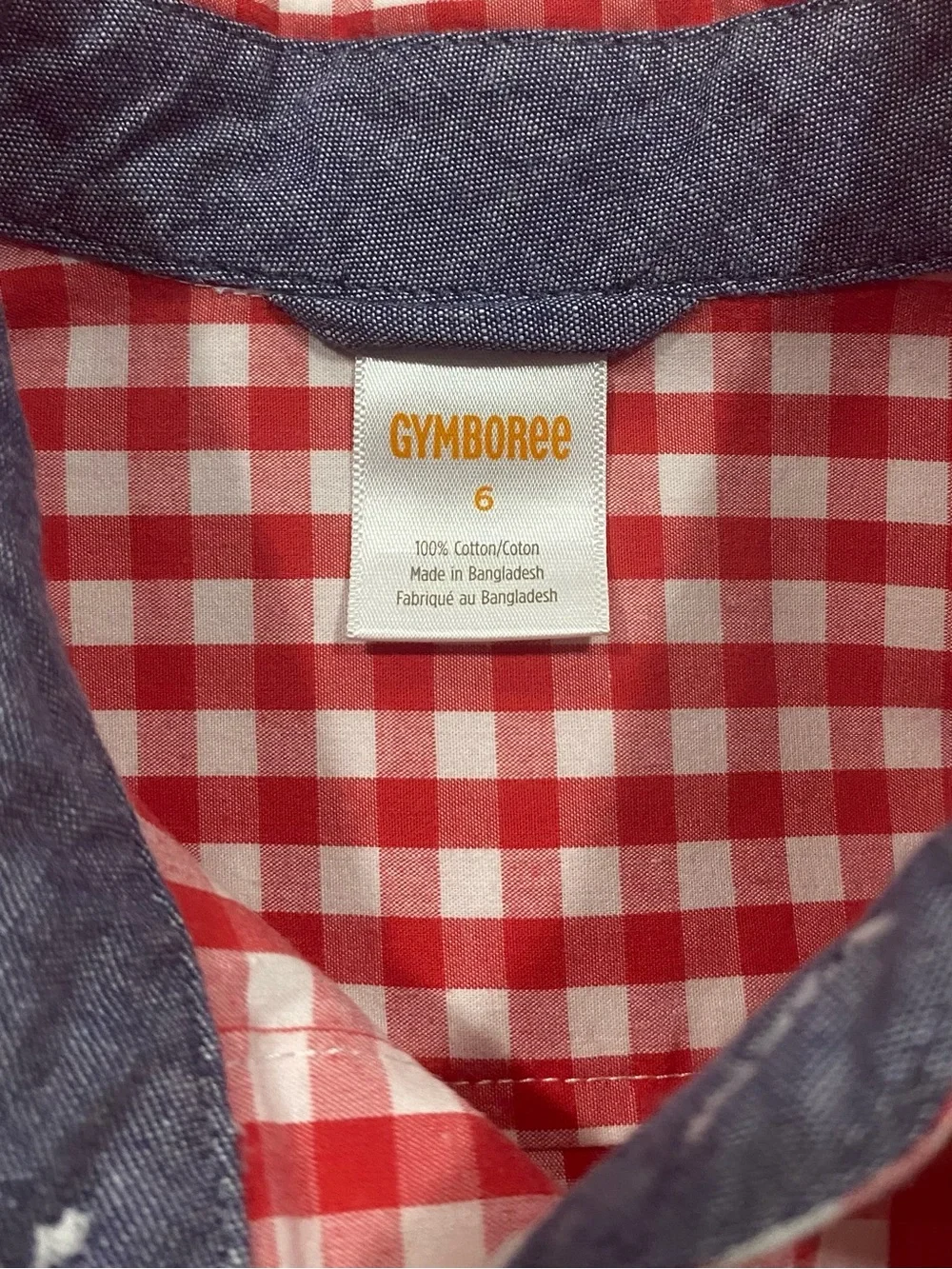Gymboree Boy’s ‘Farming Friends’ Red and White Gingham L/S Shirt Size 6